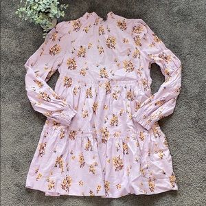 Free People Lilac Floral Mini Dress